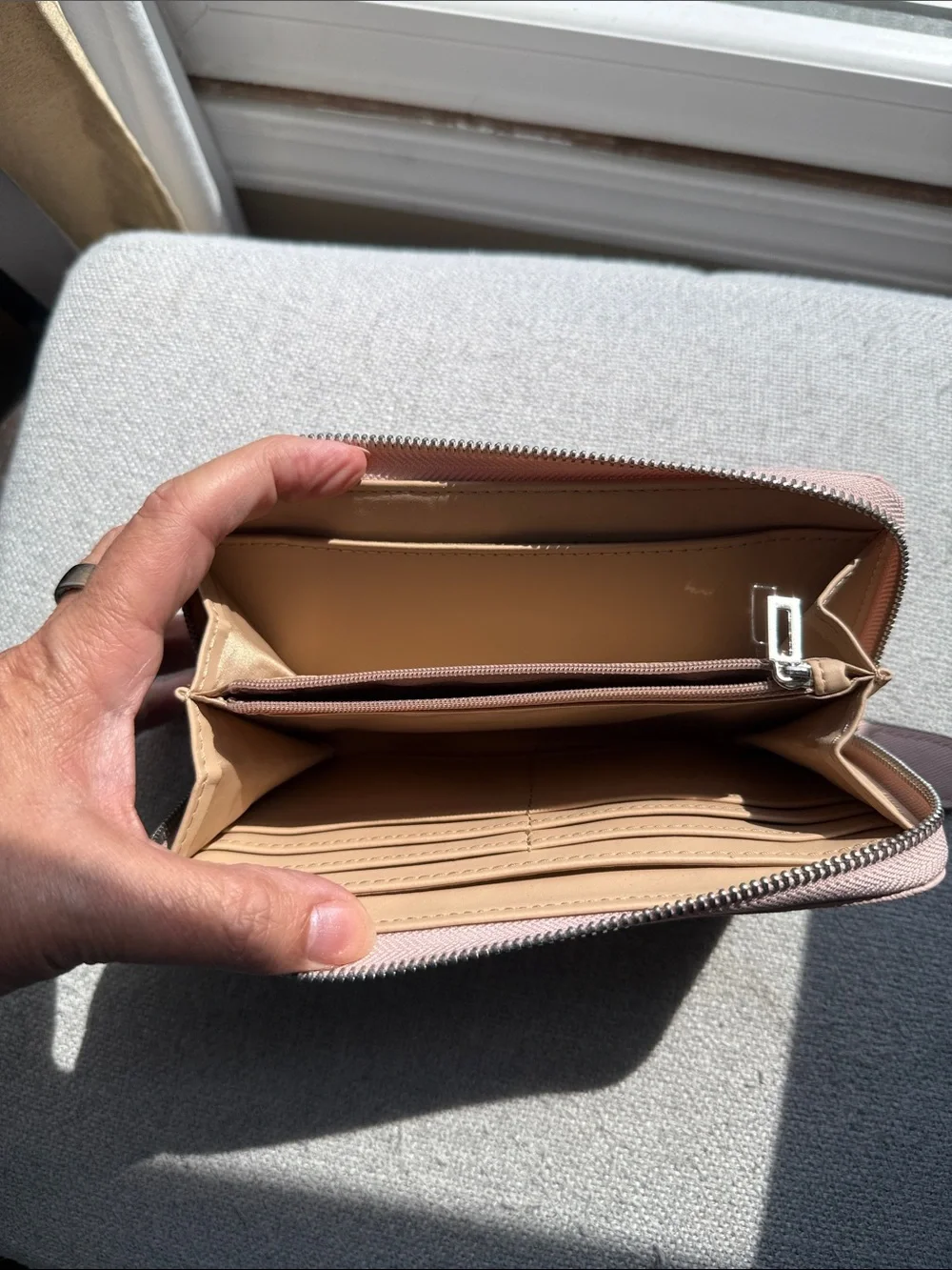 GUESS Pink Zip-Around Wallet with Logo